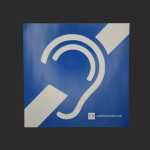 Pictogramme autocollant de l'oreille barrée (Lot de 2)